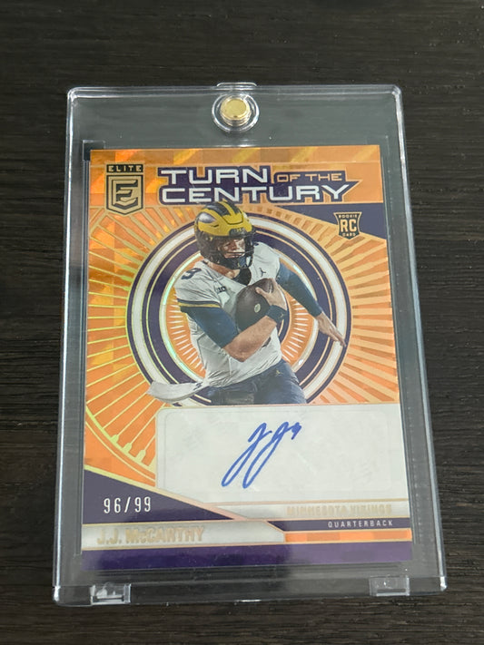 2024 Panini Elite J.J. McCarthy Turn of the Century Autograph Rookie Card #96/99