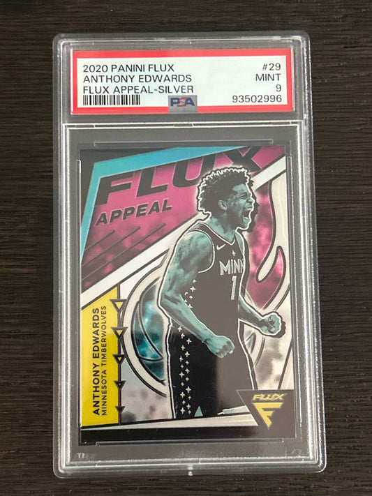 2020 Panini Flux Anthony Edwards Flux Appeal Silver – PSA 9 Mint