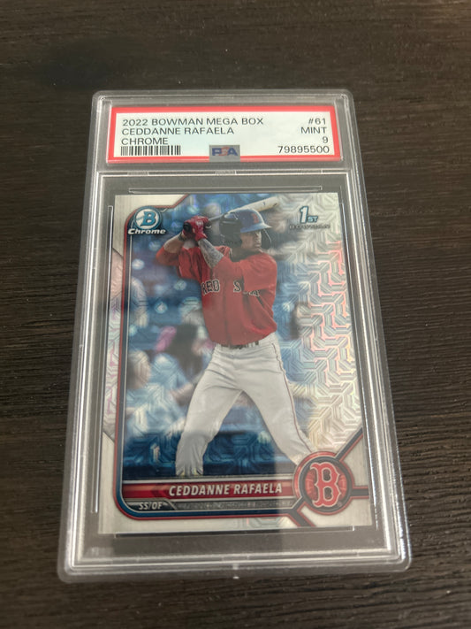 2022 Bowman Chrome Mega Box Ceddanne Rafaela 1st Bowman PSA 9