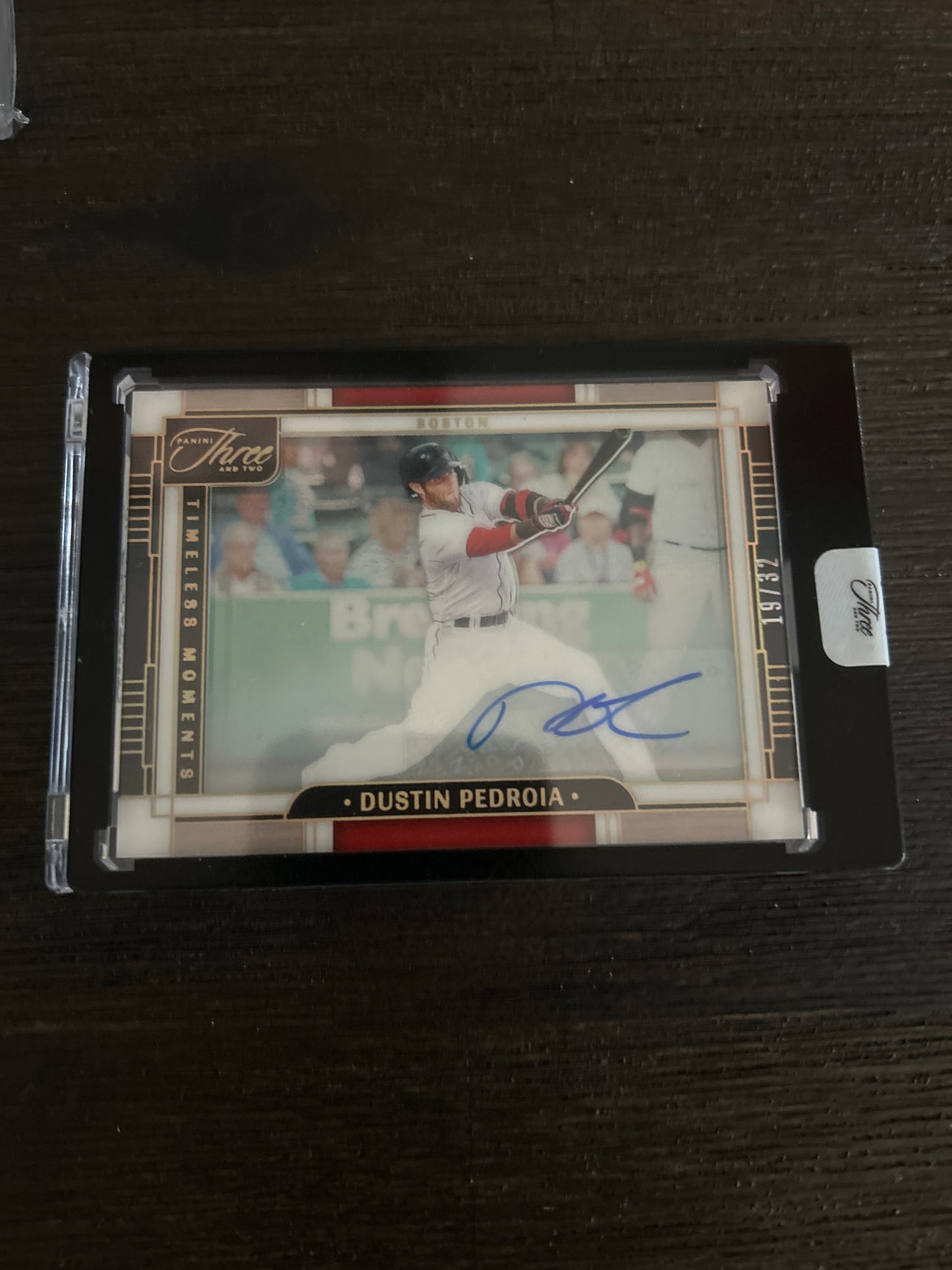 2022 Panini Three and Two Dustin Pedroia Timeless Moments Autograph – #19/32